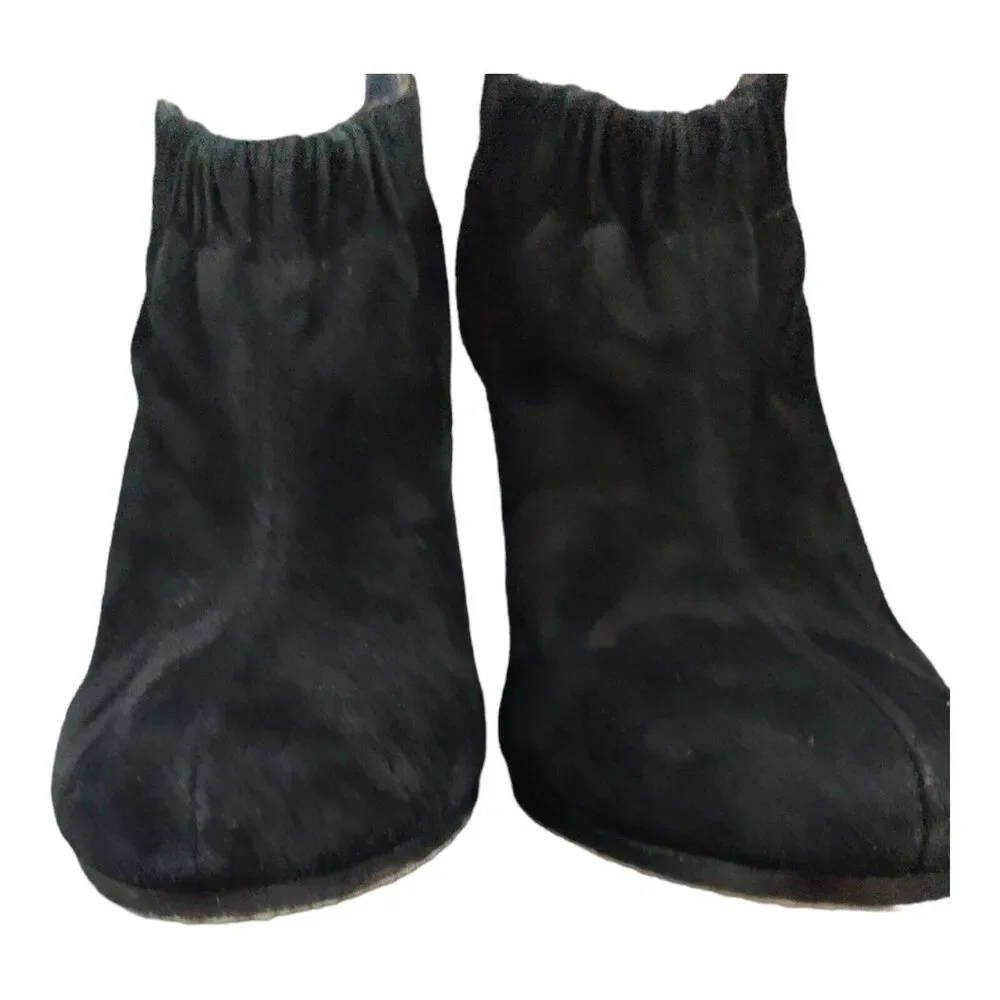 Sam Edelman women's black suede Leather ankle boots heel slip on size 9M
